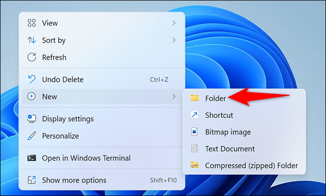 1-create-new-folder-desktop كيفية إنشاء مجلد على سطح المكتب في Windows 11