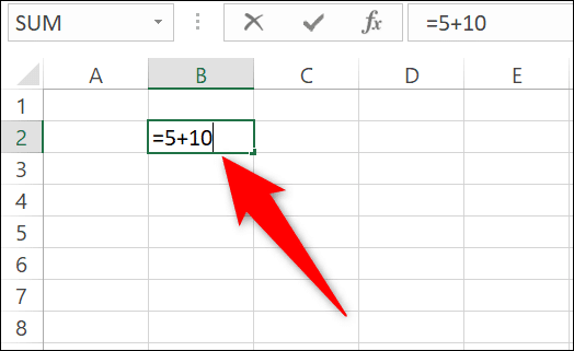1-manually-add-numbers كيفية إضافة أرقام في Microsoft Excel