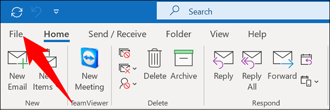 1-outlook-desktop-file كيفية تمكين الوضع الداكن في Microsoft Outlook