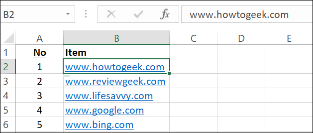 1-select-hyperlink كيفية إزالة الارتباطات التشعبية في Microsoft Excel
