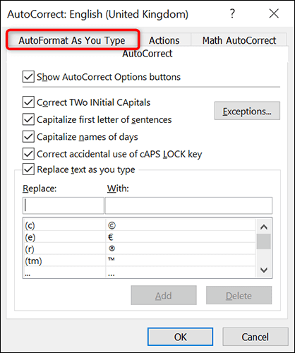 10-autoformat-options كيفية إزالة الارتباطات التشعبية في Microsoft Excel
