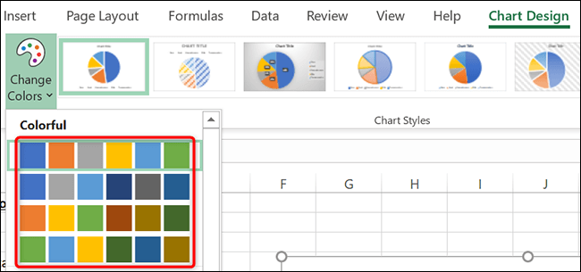 10-change-pie-chart-color كيفية عمل مخطط دائري في Microsoft Excel