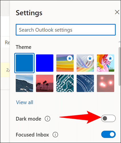 12-outlook-web-enable-dark-mode كيفية تمكين الوضع الداكن في Microsoft Outlook