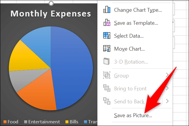 12-save-pie-chart-as-image كيفية عمل مخطط دائري في Microsoft Excel