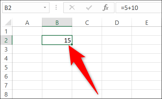 2-add-numbers-result كيفية إضافة أرقام في Microsoft Excel