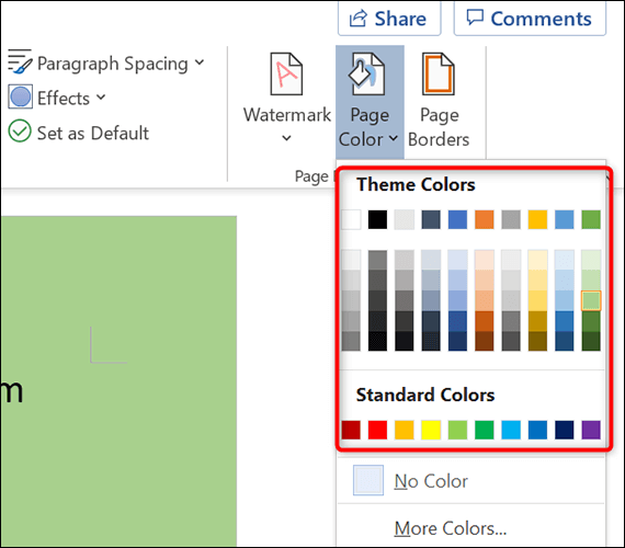 3-change-page-color-word كيفية تغيير لون الصفحة في Microsoft Word