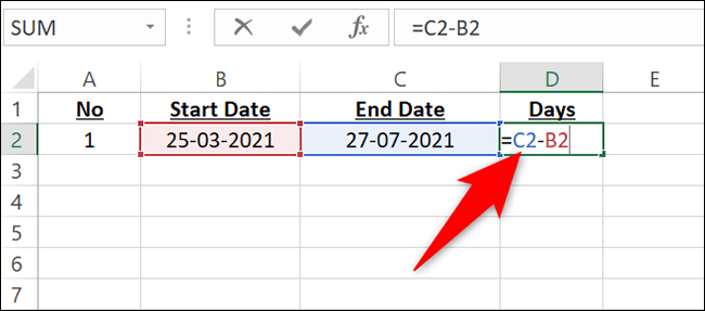 كيفية البحث عن عدد الأيام بين تاريخين في Microsoft Excel - %categories
