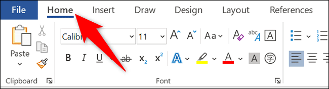 3-word-home-tab كيفية إدراج سطر في Microsoft Word