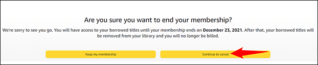 4-amazon-desktop-continue-cancel كيفية إلغاء اشتراك أمازون كيندل غير المحدود