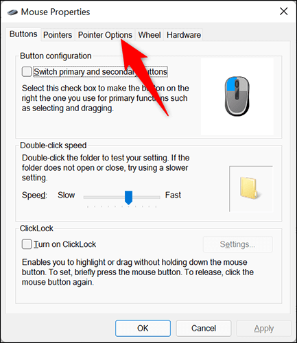 4-mouse-pointer-options كيفية إخفاء المؤشر أثناء الكتابة في Windows 10 أو Windows 11