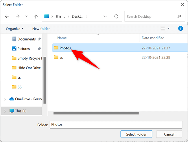 4-select-folder كيفية إخفاء مجلدات معينة من نتائج البحث في Windows 11