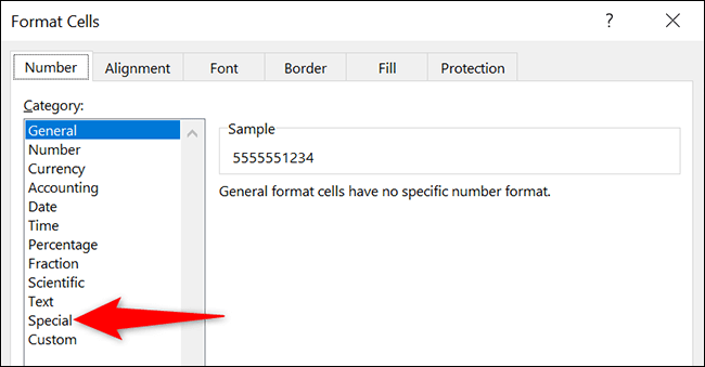 4-special-number-format كيفية تنسيق أرقام الهواتف في Microsoft Excel