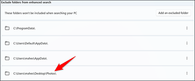 5-folder-excluded كيفية إخفاء مجلدات معينة من نتائج البحث في Windows 11