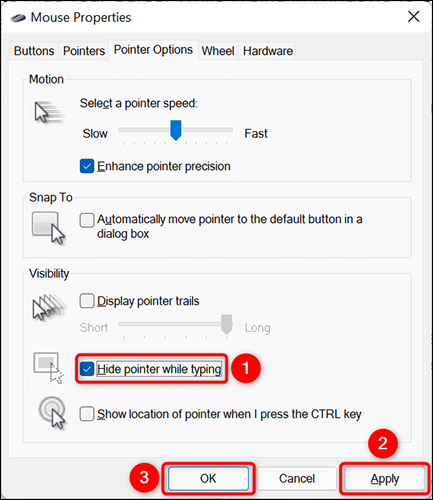 5-hide-mouse-pointer كيفية إخفاء المؤشر أثناء الكتابة في Windows 10 أو Windows 11
