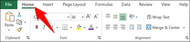 7-home-tab-excel كيفية مسح التنسيق في Microsoft Excel