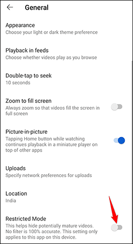 7-youtube-mobile-disable-restricted-mode كيفية إيقاف تشغيل وضع تقييد المحتوى على YouTube