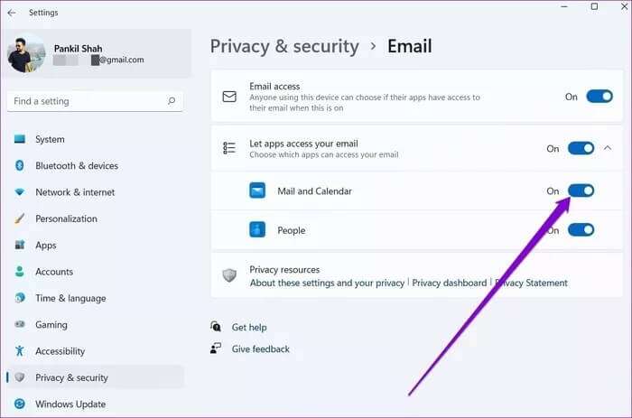 Allow-Mail-App-to-Access-Emails_935adec67b324b146ff212ec4c69054f-700x463 أهم 7 طرق لإصلاح تعطل تطبيق Mail على Windows 11