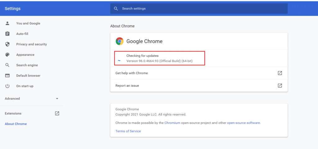 Chrome-Checking-for-Updates-1024x479-1-1024x479 إصلاح عدم عمل Crunchyroll على Chrome