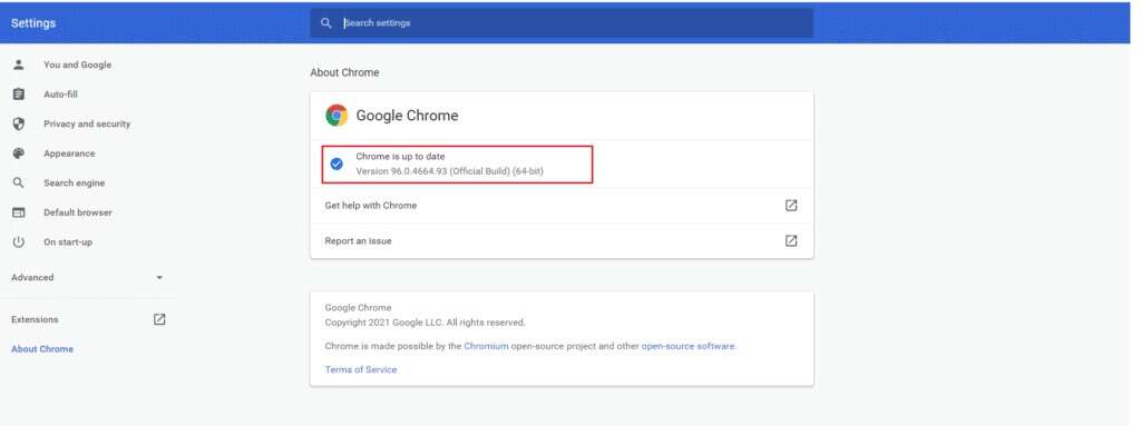 Chrome-is-up-to-date-Dec-2021-1024x383-1-1024x383 إصلاح عدم عمل Crunchyroll على Chrome