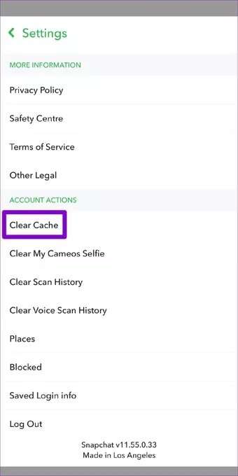 Clear-Snapchat-Cache_2021-11-29-141911_7c4a12eb7455b3a1ce1ef1cadcf29289-340x680 أفضل 7 طرق لإصلاح توقف Snapchat أثناء إرسال اللقطات
