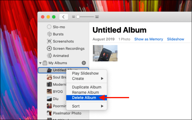 Click-Delete-Album كيفية حذف ألبومات الصور على iPhone و iPad و Mac