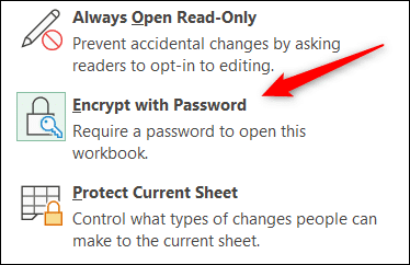 Click-Encrypt-with-Password. كيفية تغيير أو إزالة كلمة مرور المصنف في Excel