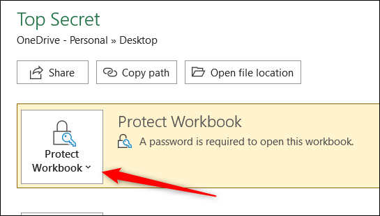 Click-Protect-Workbook. كيفية تغيير أو إزالة كلمة مرور المصنف في Excel