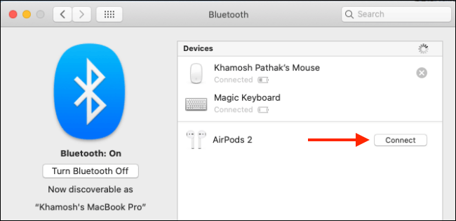 Click-on-Connect-to-pair-AirPods-with-Mac كيفية توصيل Apple AirPods أو AirPods Pro بجهاز Mac