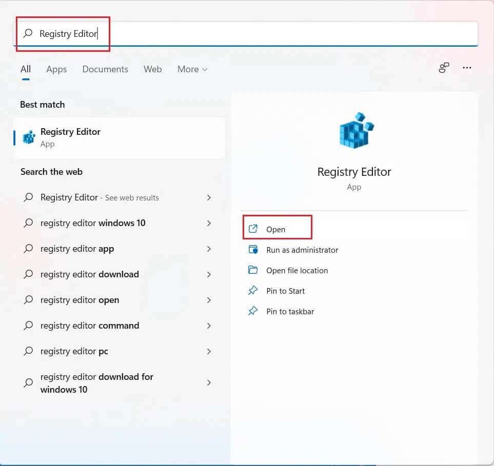 Click-on-the-Search-icon-and-type-registry-editor-Windows-11-963x909 كيفية تعطيل البحث عبر الإنترنت من قائمة ابدأ في Windows 11