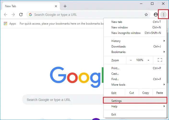 Click-on-three-dots-icon-then-click-Settings-in-Chrome-1-704x503 كيفية تعطيل أداة مراسل برامج Google