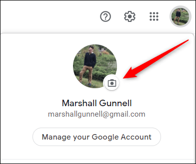Click-the-camera-icon-next-to-your-Google-profile-picture. كيفية تغيير صورة ملف تعريف Google الخاص بك