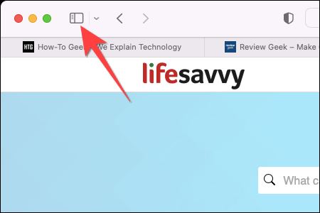 Click-the-show-sidebar-icon-in-safari كيفية استخدام مجموعات علامات التبويب في Safari على جهاز Mac