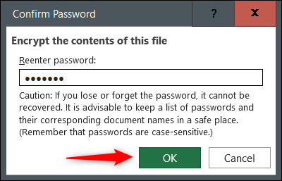 Confirm-password. كيفية تغيير أو إزالة كلمة مرور المصنف في Excel