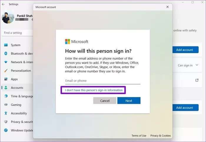 Create-New-Account-for-Windows-11_935adec67b324b146ff212ec4c69054f-700x484 أفضل 7 طرق لإصلاح عدم عمل موجه الأوامر على Windows 11