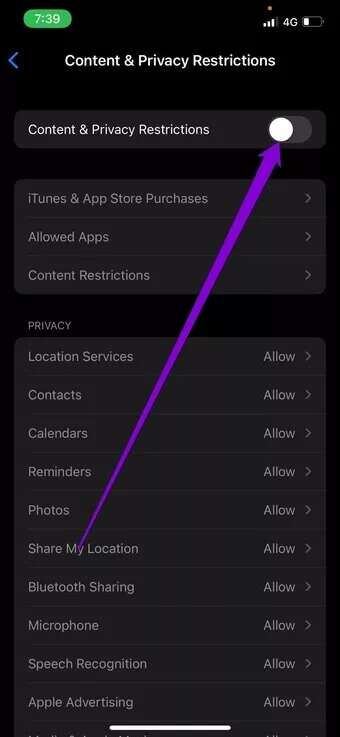 Disable-Content-Privacy-Restrictions-on-iPhone_7c4a12eb7455b3a1ce1ef1cadcf29289-340x737 أفضل 8 طرق لإصلاح عدم عمل تطبيق Netflix على iPhone
