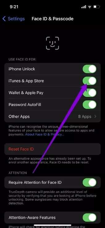 Disable-Face-ID-for-iTunes-App-Store_7c4a12eb7455b3a1ce1ef1cadcf29289-340x736 أفضل 7 طرق لإصلاح استمرار iPhone في طلب كلمة مرور معرف Apple