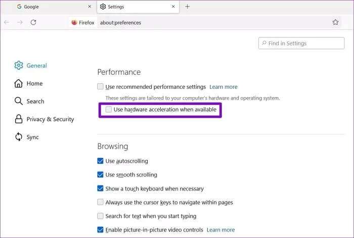 Disable-Hardware-Acceleration-in-Firefox_935adec67b324b146ff212ec4c69054f-700x471 أفضل 7 طرق لإصلاح عدم استجابة Firefox على Windows 10 و Windows 11