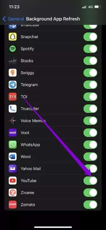 Enable-Background-App-Refresh-for-YouTube_7c4a12eb7455b3a1ce1ef1cadcf29289-340x736 أفضل 9 طرق لإصلاح عدم عمل الإشعارات على YouTube