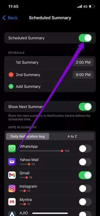Enable-Schedule-Summary-on-iPhone_7c4a12eb7455b3a1ce1ef1cadcf29289-340x737 أفضل 6 طرق لإدارة الإشعارات على iPhone