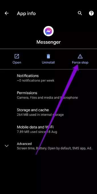 Force-Stop-Messenger_7c4a12eb7455b3a1ce1ef1cadcf29289-340x680 أفضل 7 طرق لإصلاح استمرار تعطل Facebook Messenger
