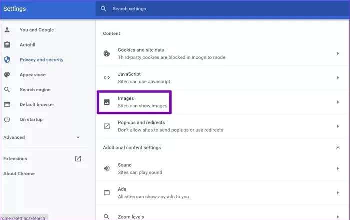 Images-Settings-in-Chrome_935adec67b324b146ff212ec4c69054f-700x441 إصلاح عدم تحميل الصور في Chrome