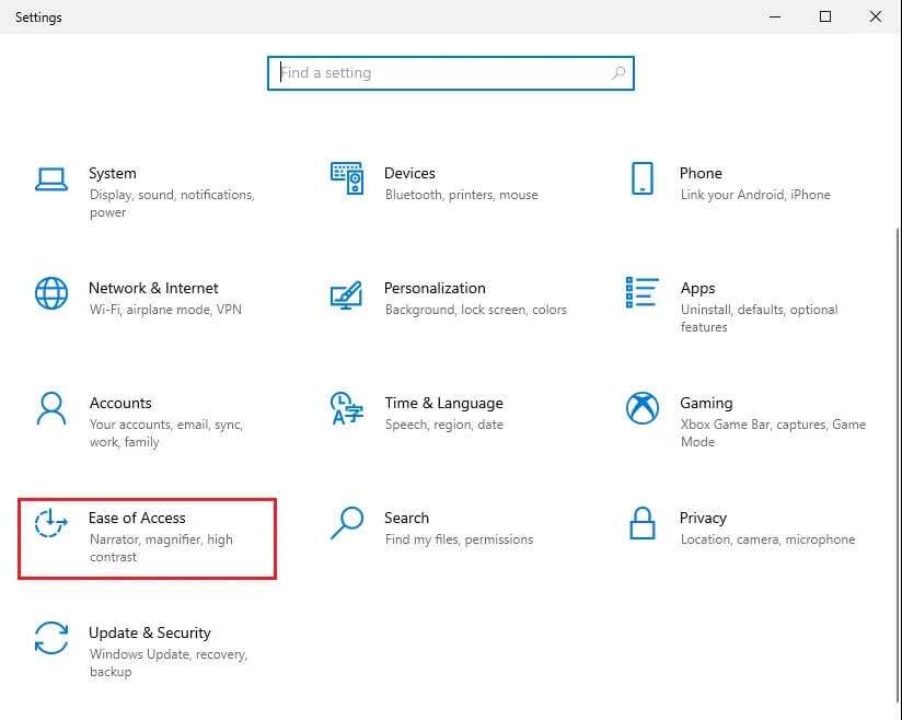 Launch-Settings-and-navigate-to-the-Ease-of-Access-824x658 كيفية تحويل الشاشة إلى الأبيض والأسود في Windows 10