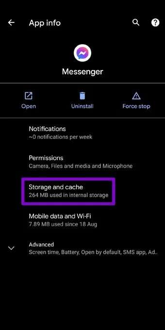 Messenger-Storage-and-Cache-on-Android_7c4a12eb7455b3a1ce1ef1cadcf29289-340x680 أفضل 7 طرق لإصلاح استمرار تعطل Facebook Messenger