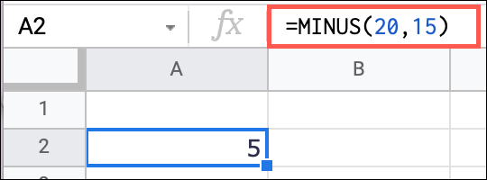 MinusNumbers-GoogleSheetsSubtract كيفية طرح الأرقام في Google Sheets
