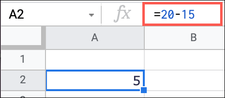 MinusSignNumbers-GoogleSheetsSubtract كيفية طرح الأرقام في Google Sheets