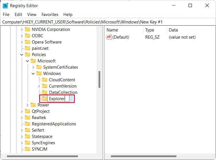 Name-the-new-key-as-Explorer-and-press-Enter-key-to-save-Windows-11-754x559 كيفية تعطيل البحث عبر الإنترنت من قائمة ابدأ في Windows 11