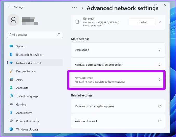 Network-reset-W11_4d470f76dc99e18ad75087b1b8410ea9-677x528 أفضل 6 طرق لإصلاح عدم اتصال تطبيقات Windows 11 بالإنترنت