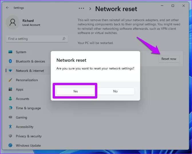 Network-reset-Windows-11_4d470f76dc99e18ad75087b1b8410ea9-671x539 أفضل 6 طرق لإصلاح عدم اتصال تطبيقات Windows 11 بالإنترنت