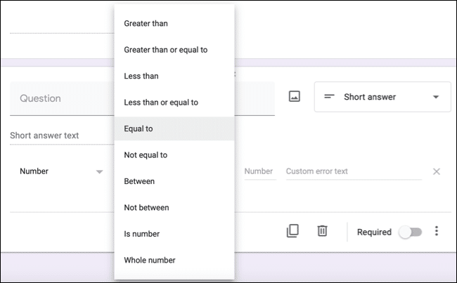 NumberRule-GoogleFormsResponseValidation كيفية التحقق من صحة الردود في Google Forms