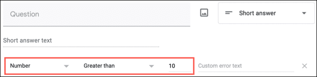 NumberRuleSetup-GoogleFormsResponseValidation كيفية التحقق من صحة الردود في Google Forms